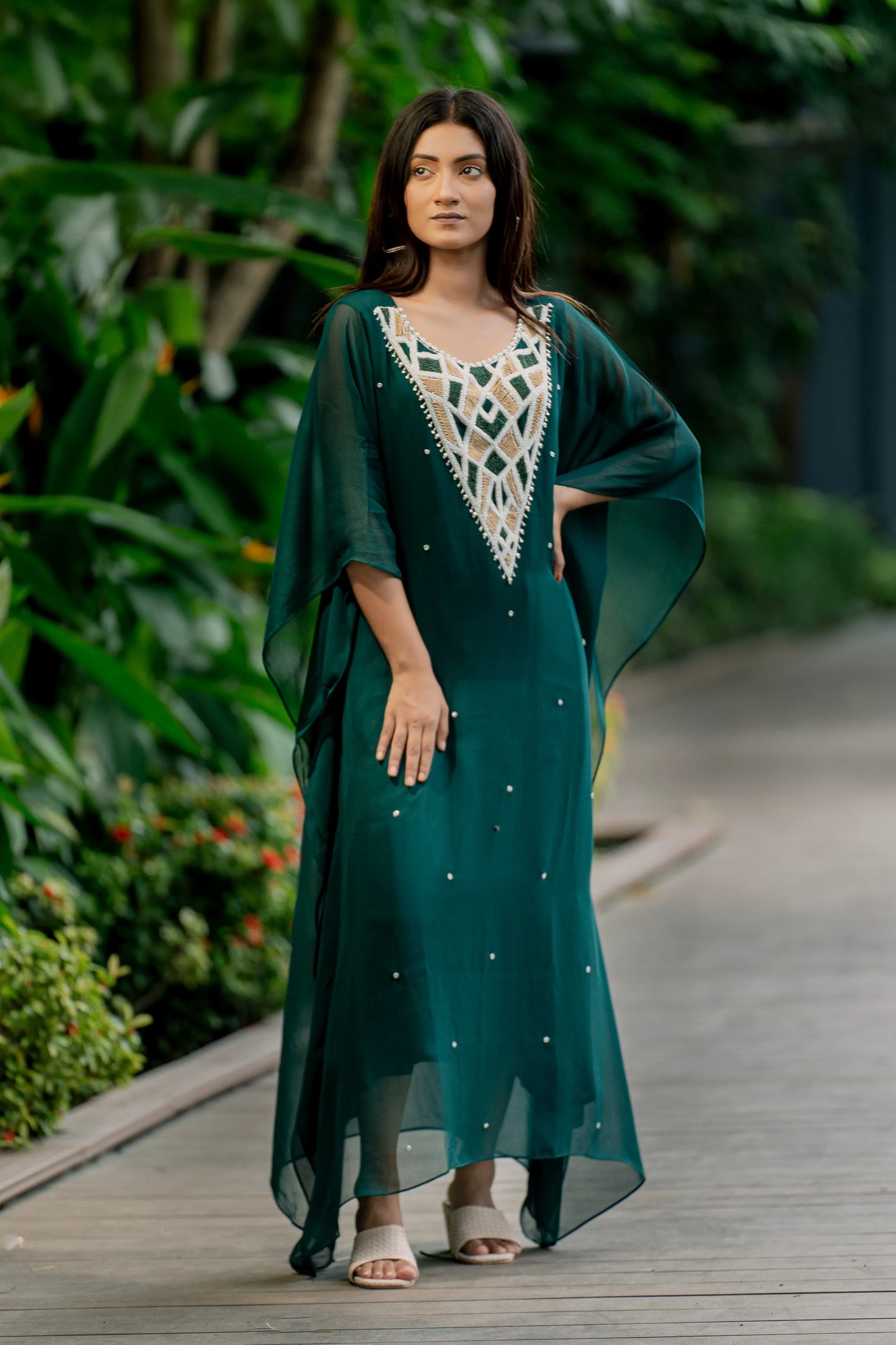 Emerald Mosaic - Long Kaftan