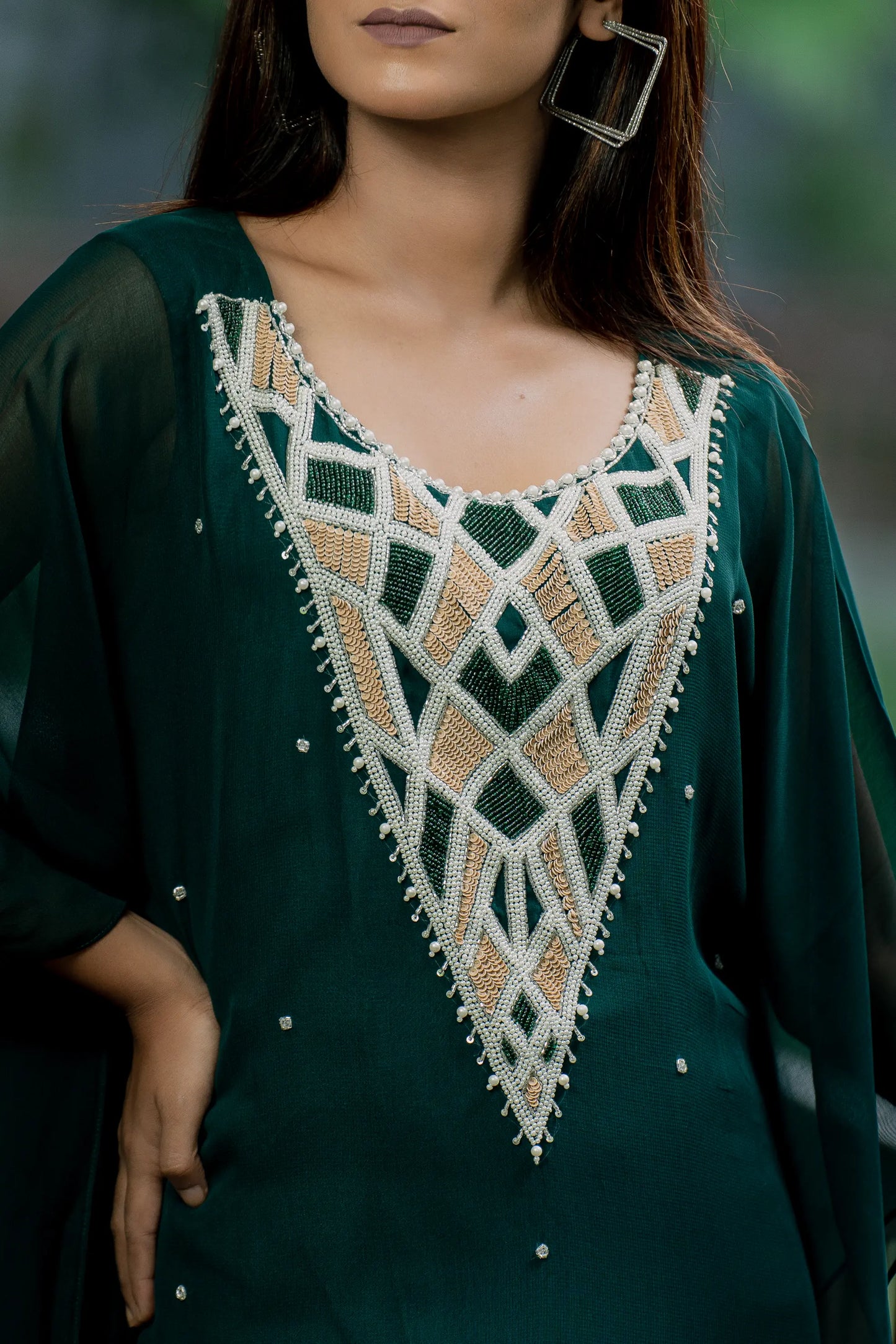 Emerald Mosaic - Long Kaftan