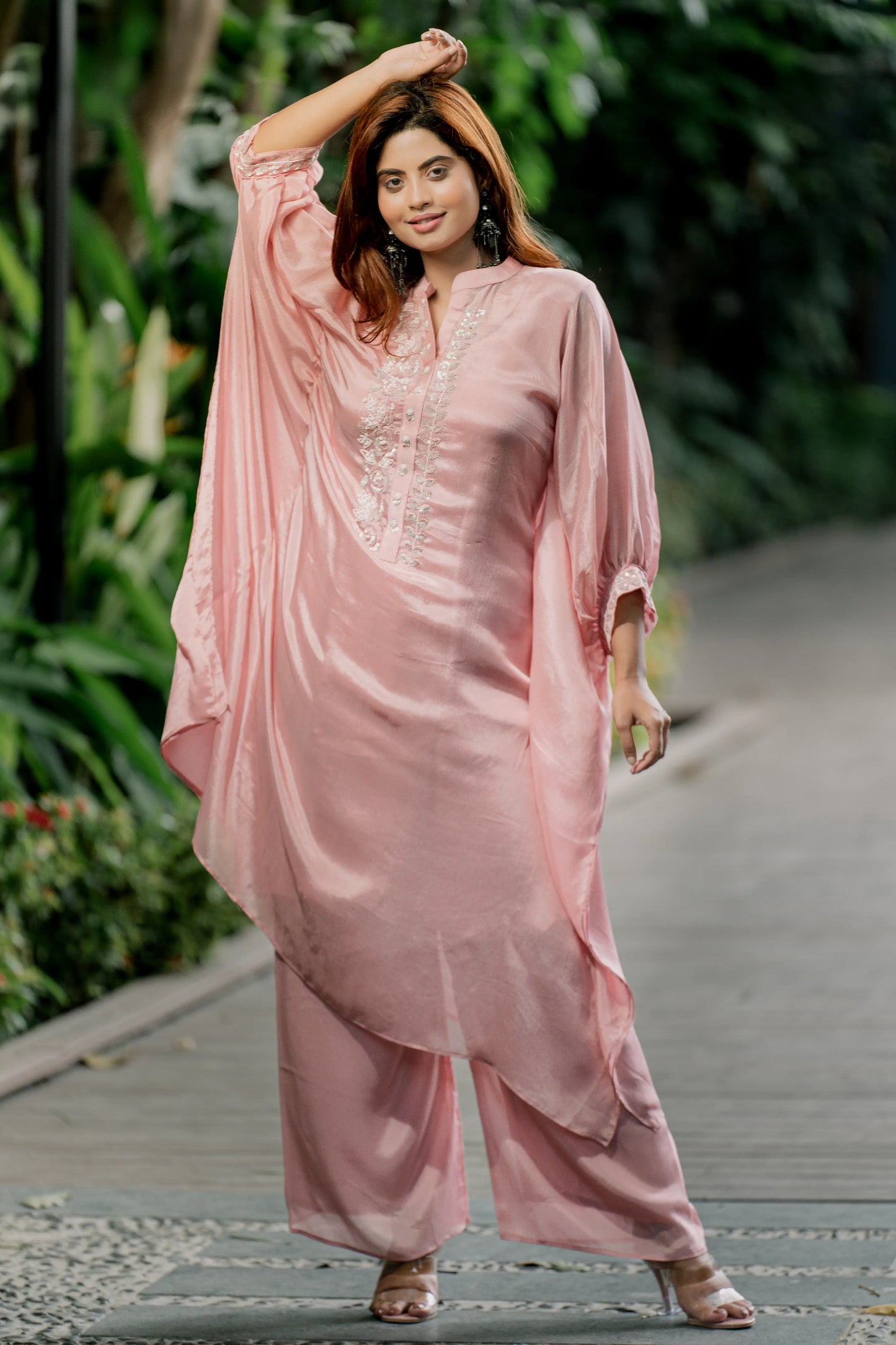 Blush Harmony - Short Kaftan with Palazzo Pant