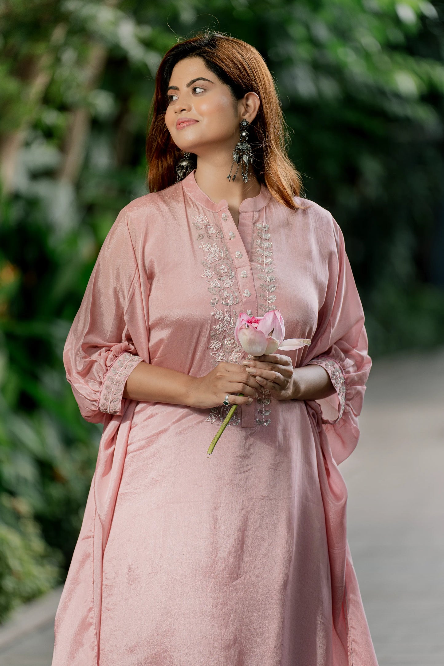 Blush Harmony - Short Kaftan with Palazzo Pant