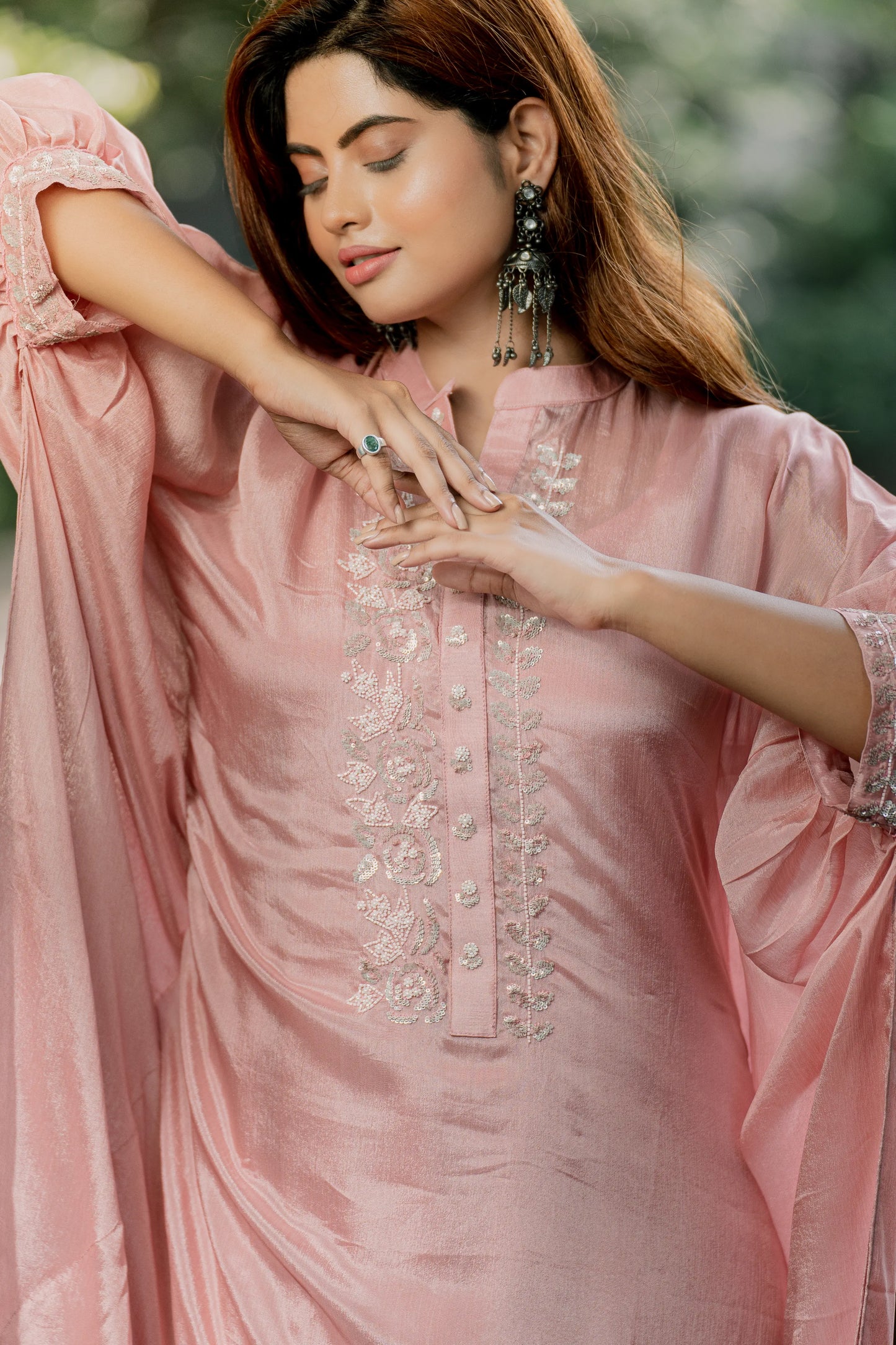 Blush Harmony - Short Kaftan with Palazzo Pant