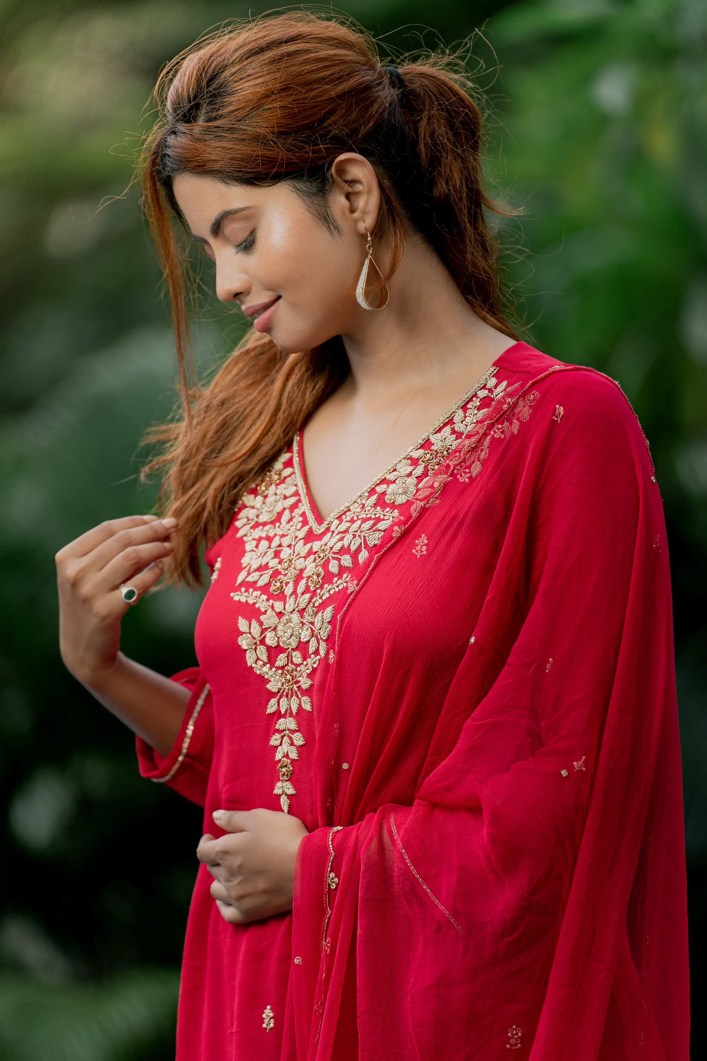 Crimson Radiance - Kurta Set