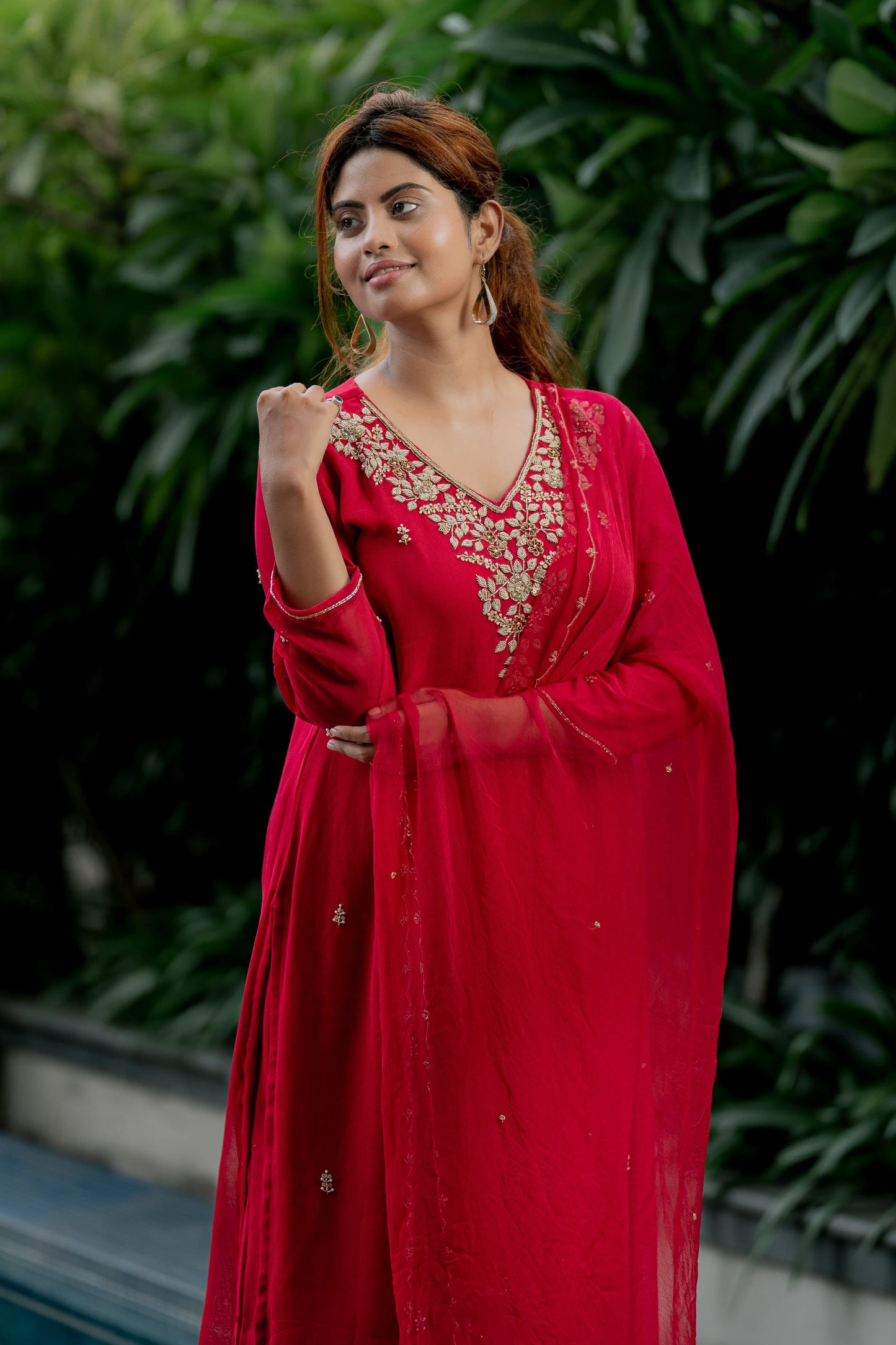 Crimson Radiance - Kurta Set