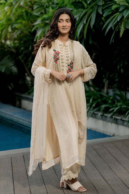 Ivory Bloom - Kurta Set