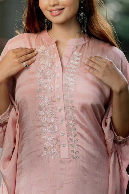 Blush Harmony - Short Kaftan with Palazzo Pant